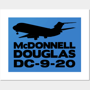 McDonnell Douglas DC-9-20 Silhouette Print (Black) Posters and Art